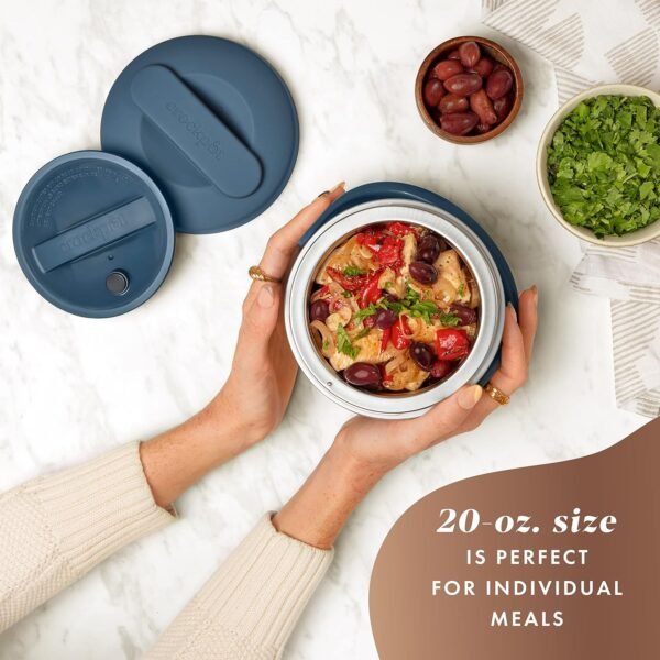 Crock-Pot 20-Ounce Electric Lunch Box, Portable Food Warmer, Faded Blue, Perfect for Travel, Car, On-the-Go, Keeps Food Warm, Spill-Free, Dishwasher-Safe, Ideal Gift for Men and Women - Image 3