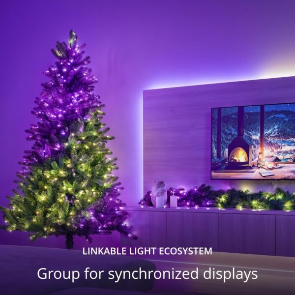 Twinkly Strings 600 LED RGB, Including White, LED Light String, Smart Multicolor LED Lights, Christmas Lights, Mappable LEDs, IP44, Green Wire, Packaging May Vary, 157.5ft - Image 6