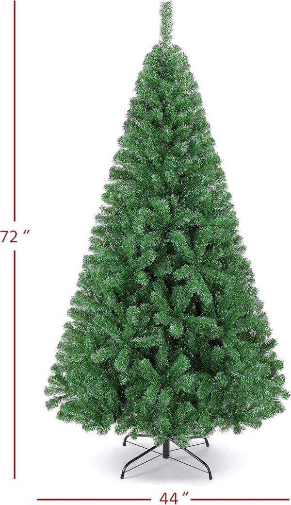 Yaheetech 6ft Artificial Full Spruce Christmas Tree, Artificial Xmas Tree with 714 PVC Branch Tips and Foldable Metal Stand for Home, Party, Office Decoration, Holiday Décor Indoor & Outdoor, Green - Image 7