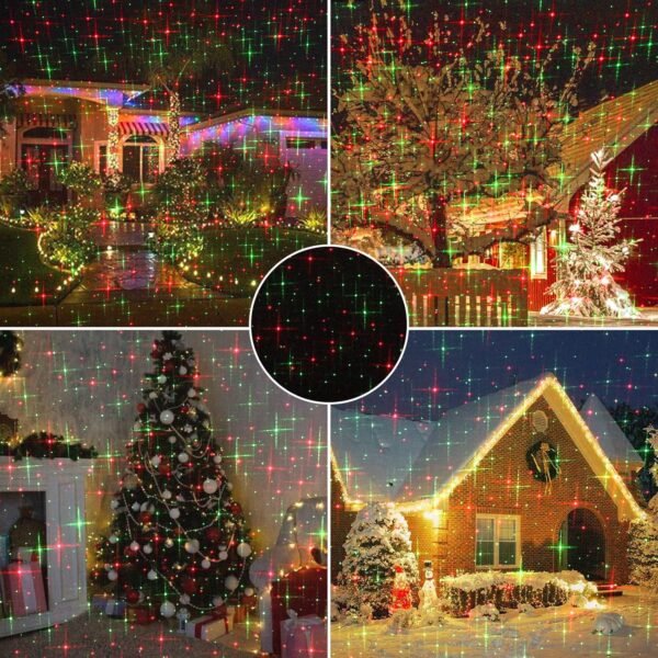 2 Pack Christmas Lights Laser Projector Outdoor Red and Green Starry Projection Light 3 Working Modes Waterproof Plug in Mountable for Holiday Xmas House Indoor Party New Year Decoration Show - Image 8