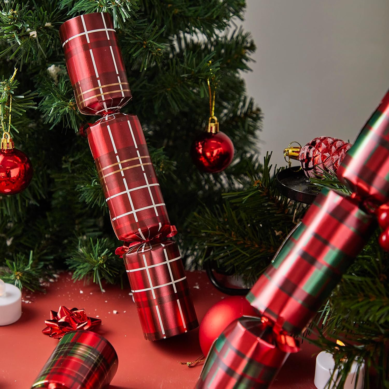 JOYIN 8 Pack Christmas Non-Snap Party Favor, Red Check Plaid Party Table Favor Includes Party Hat, Jokes & Gifts, Xmas Gifts Prizes for Christmas Holiday Dinner Traditions Party Supplies - Image 7