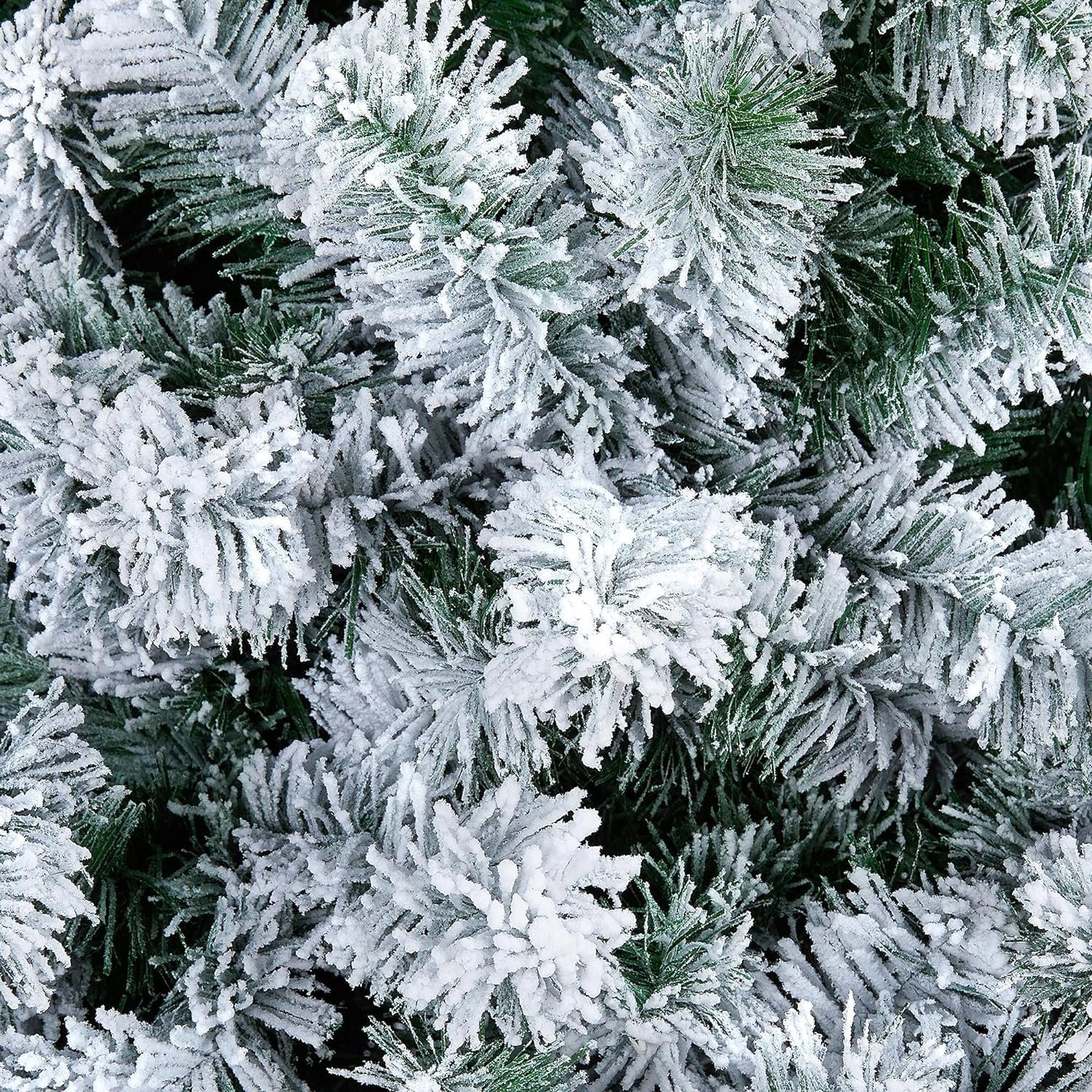 Yaheetech 7.5ft Premium Snow Flocked Hinged Artificial Christmas Fake Spruce Full Tree for Home Office Party Decoration with 1284 Branch White Snow Tips and Metal Stand - Image 6