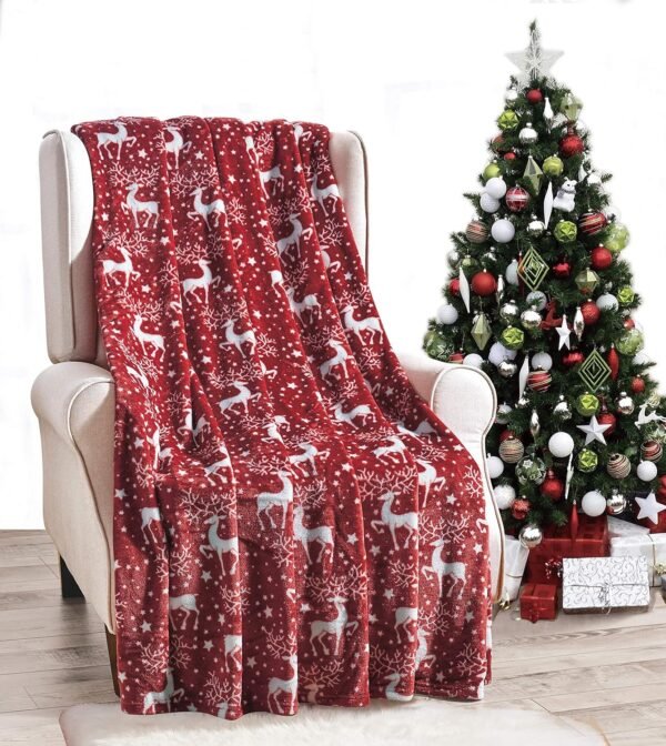 Valerian Luxury Velvet Touch Ultra Plush Christmas Blanket |Soft, Warm, Cozy |Holiday Printed Fleece Throw/Blanket - 50" x 60inch - Image 4