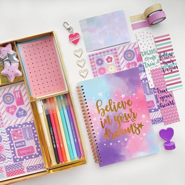 DIY Journal Kit for Girls - DIY Journal Set for Tween & Teen Girls, Stationery Set, Scrapbook & Diary Supplies Set, Journaling Art Crafts Kit, Ideal Gifts for 8 9 10 11 12 13 14 Year Old Girl - Image 7