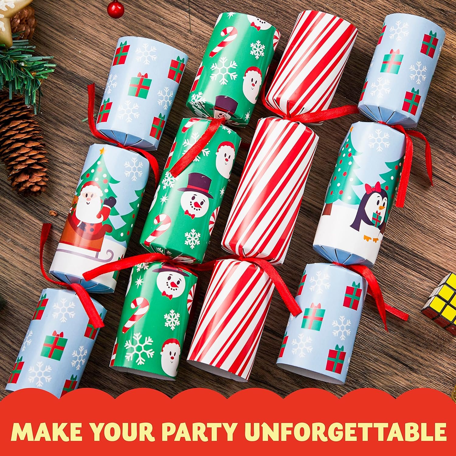 JOYIN 8 Pack Christmas Party Favor Non-Snap Christmas Party Table Favors with Holiday Party Favor Supplies for Kids and Adults, Christmas Parties, Dinners and Holidays - Image 6