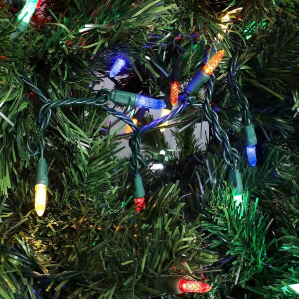 Sunnydaze 70-LED Christmas Outdoor String Lights - M6 Faceted Style Bulbs - 21-Foot Lighted Length - Multi - Image 4