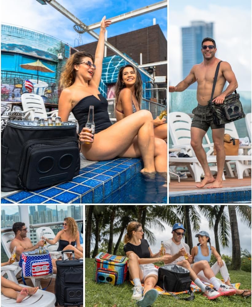 The #1 Cooler with Speakers on Amazon. 20-Watt Bluetooth Speakers for Parties/Festivals/Boat/Beach. Rechargeable, Works with iPhone & Android (Blue) - Image 3
