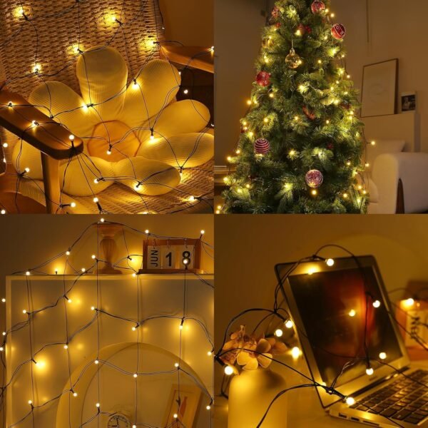 Solar Net Christmas Lights Outdoor,5ftx5ft 100Led Net Lights Outdoor Mesh Lights,8 Modes Connectable Net Christmas Lights Outdoor for Shrubs, Bush Lights Outdoor Christmas Décor(Warm White) - Image 6