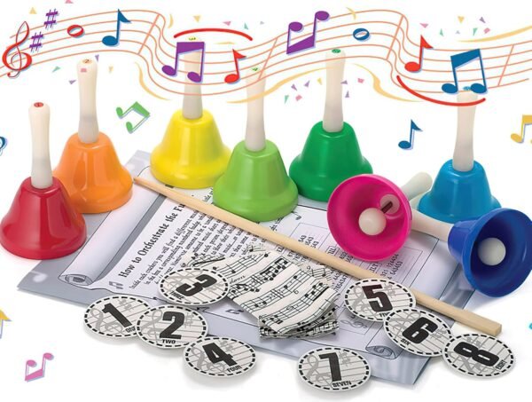 Robin Reed Handbell Musical Party Favors - Set of 8 Christmas Favors containing Metal Handbells (not Whistles) Sheet Music for Playing Your own Holiday Tunes. - Image 3