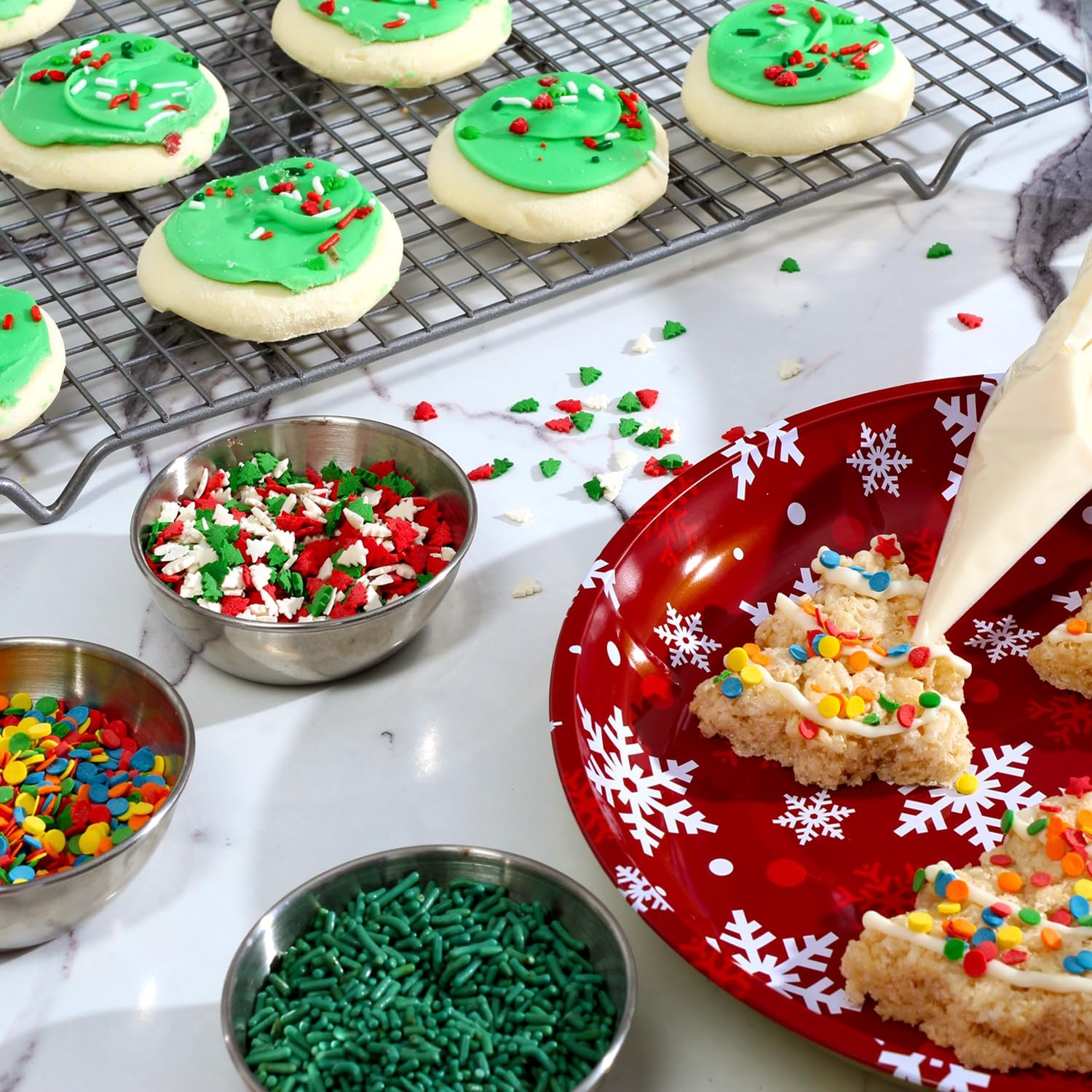 Christmas Tree Sprinkles - 1.7 Pounds - Bulk Red and Green Confetti Sprinkles - Holiday Sprinkles for Cookie Decorating - Christmas Jimmies for Gingerbread Cookies, Baking, Cupcakes - Image 5