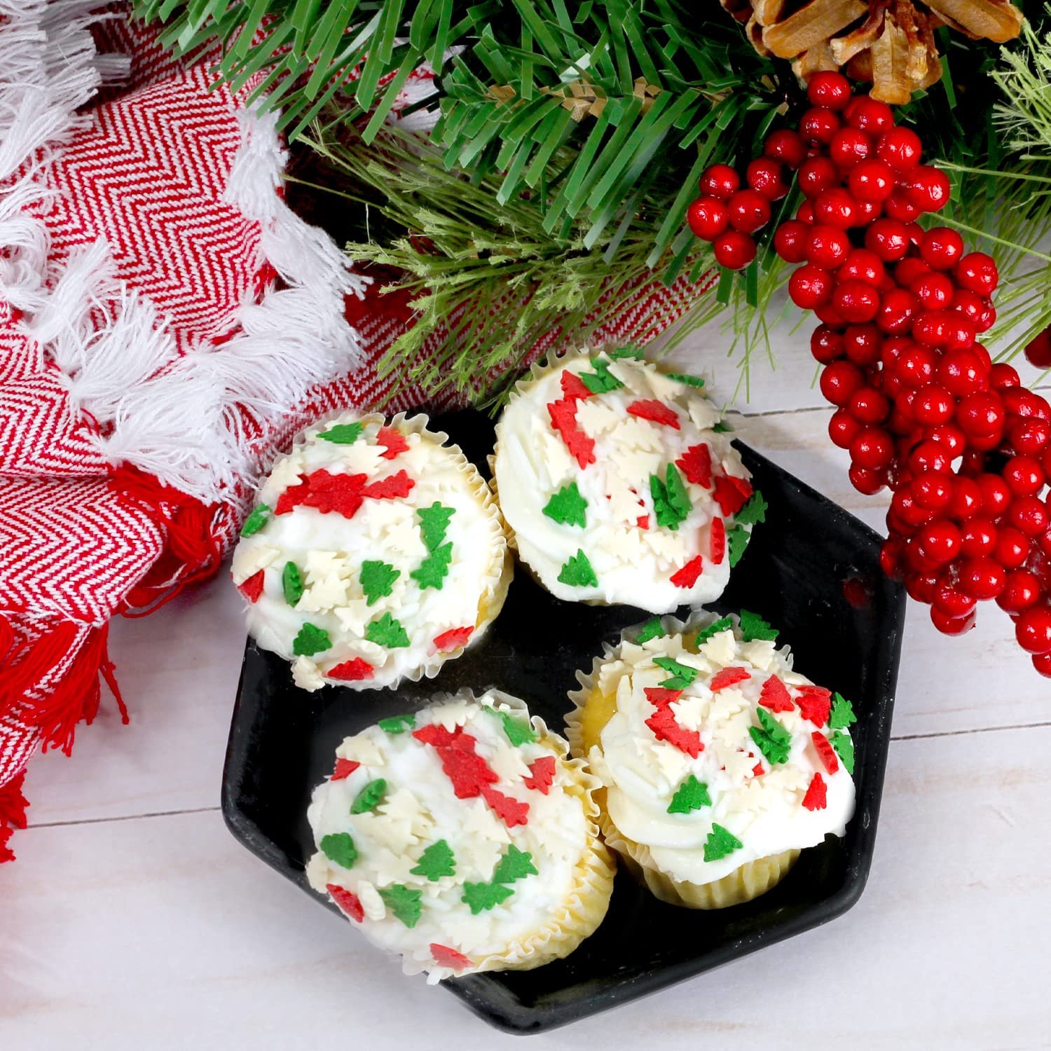 Christmas Tree Sprinkles - 1.7 Pounds - Bulk Red and Green Confetti Sprinkles - Holiday Sprinkles for Cookie Decorating - Christmas Jimmies for Gingerbread Cookies, Baking, Cupcakes - Image 7