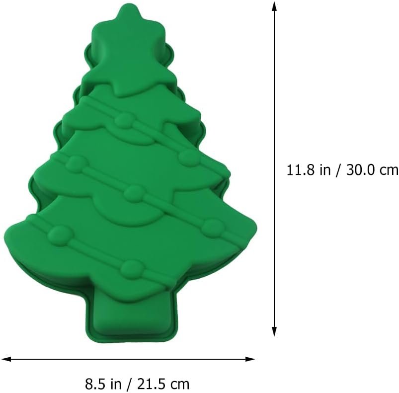 Amosfun Cookie Cake Christmas Tree Cake Pan Christmas Silicone Baking Mold DIY Candy Molds Xmas Holiday Baking Supplies Chocolate Candy Molds - Image 3