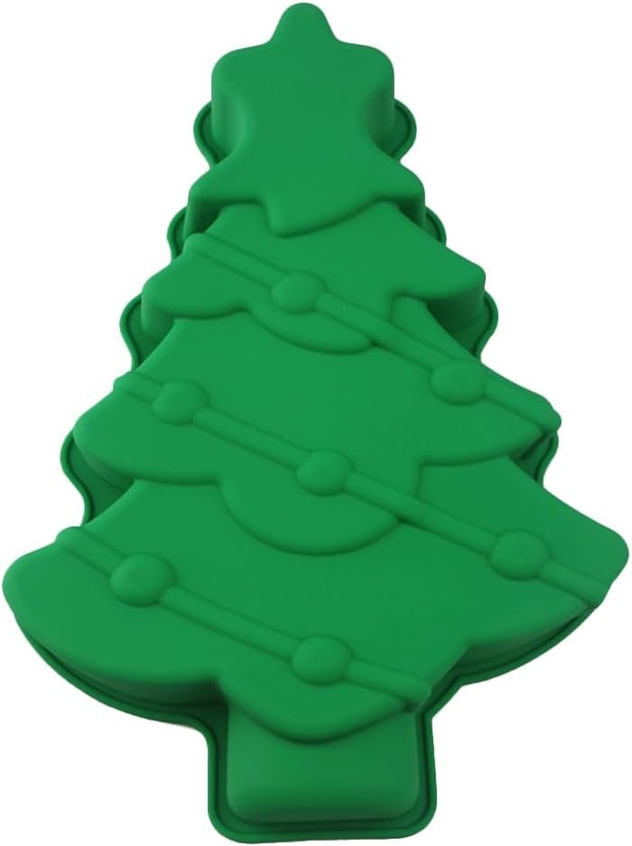 Amosfun Cookie Cake Christmas Tree Cake Pan Christmas Silicone Baking Mold DIY Candy Molds Xmas Holiday Baking Supplies Chocolate Candy Molds - Image 2