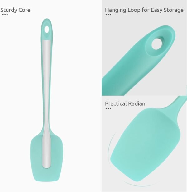 600ºF Heat Resistant Silicone Spatulas: U-Taste Upgraded Flexible Food Grade Silicon Baking Scraper, Food Grade Rubber Kitchen Cooking Mixing Utensils for Nonstick Cookware Set of 4 (Multicolors) - Image 7