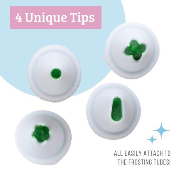 Sweets Indeed, Christmas Frosting Kit plus Sprinkles, 3 Frosting Tubes, 2.5 ounces Sprinkes, 4 nozzles, 11.31 ounces, Perfect for baking and cookie decoarting (Christmas) - Image 4