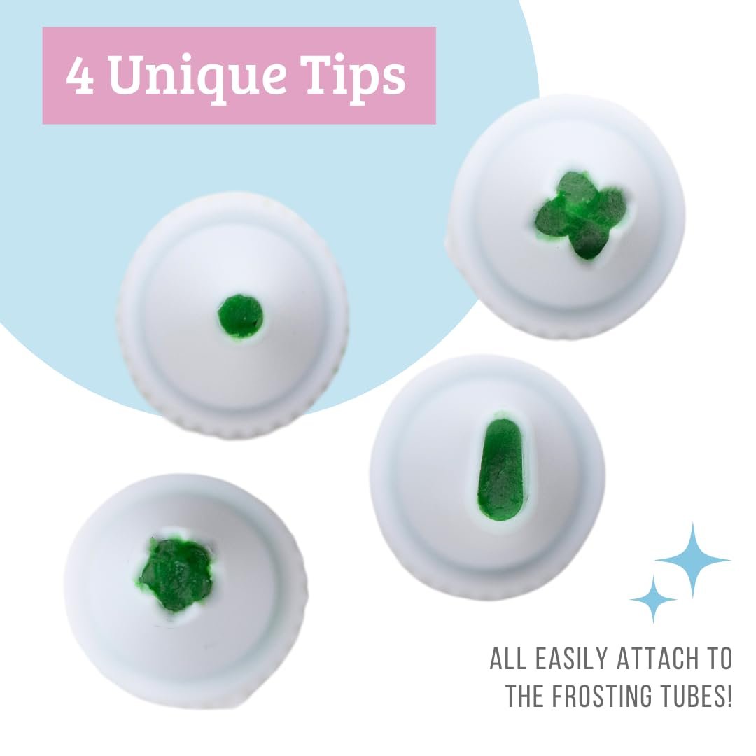 Sweets Indeed, Christmas Frosting Kit plus Sprinkles, 3 Frosting Tubes, 2.5 ounces Sprinkes, 4 nozzles, 11.31 ounces, Perfect for baking and cookie decoarting (Christmas) - Image 4