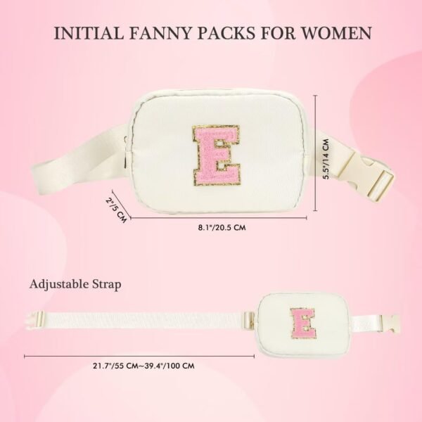 YOOLIFE Christmas Gifts for Women Girls Teens Kids - Personalized Birthday Gifts for Women Daughter Sister Friends, Beige Initial Fanny Pack Crossbody Purse Belt Bag A, Easter Gifts Teens Girls - Image 7