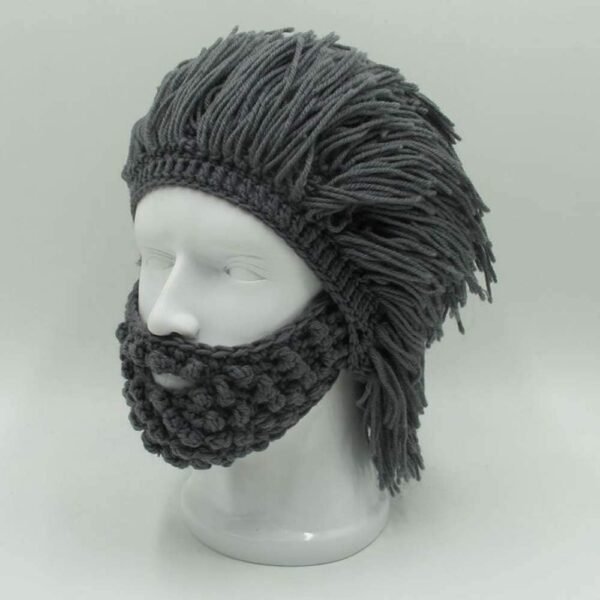 Flyou Wig Beard Hats Handmade Knit Warm Winter Caps Ski Funny Mask Beanie for Men Women - Image 9