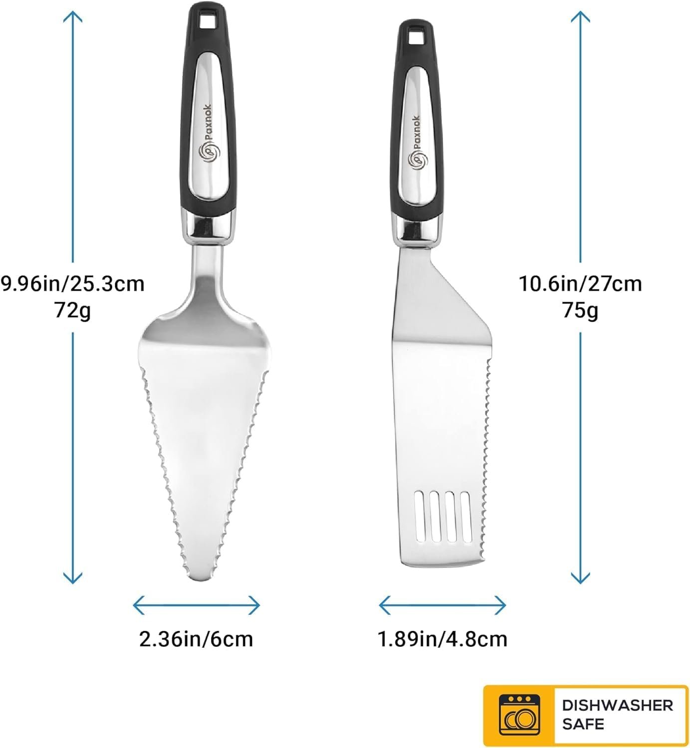 Pie Server Spatula and Cake Slicer Set with Luxury Gift Box, Black Stainless Steel Set - Kitchen Essentials for Cutting & Serving Desserts, Brownies, Lasagna - Great for Anniversary, Christmas Spatula - Image 6