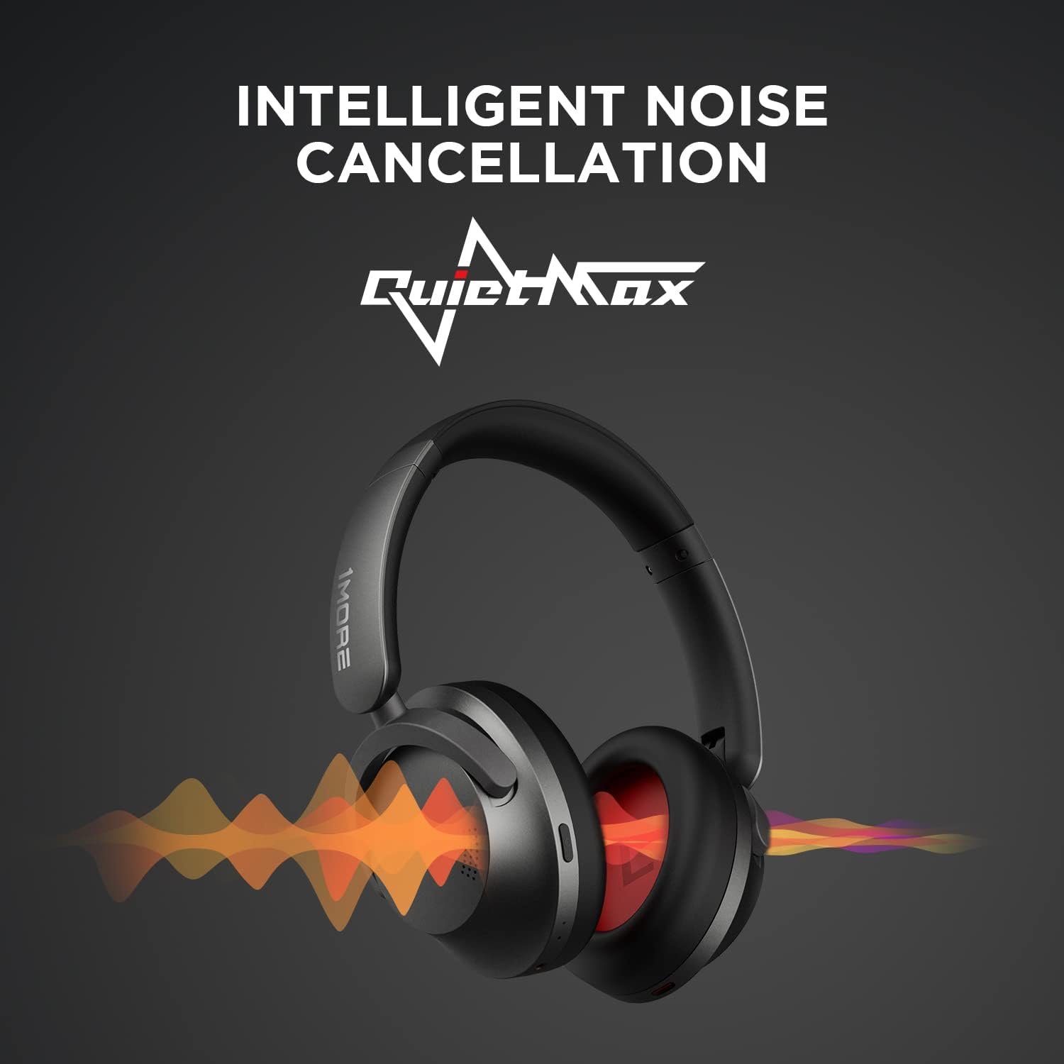 1MORE SonoFlow Active Noise Cancelling Headphones, Bluetooth Headphones with LDAC for Hi-Res Wireless Audio, 70H Playtime, Clear Calls, Preset EQ Via App, Black - Image 5