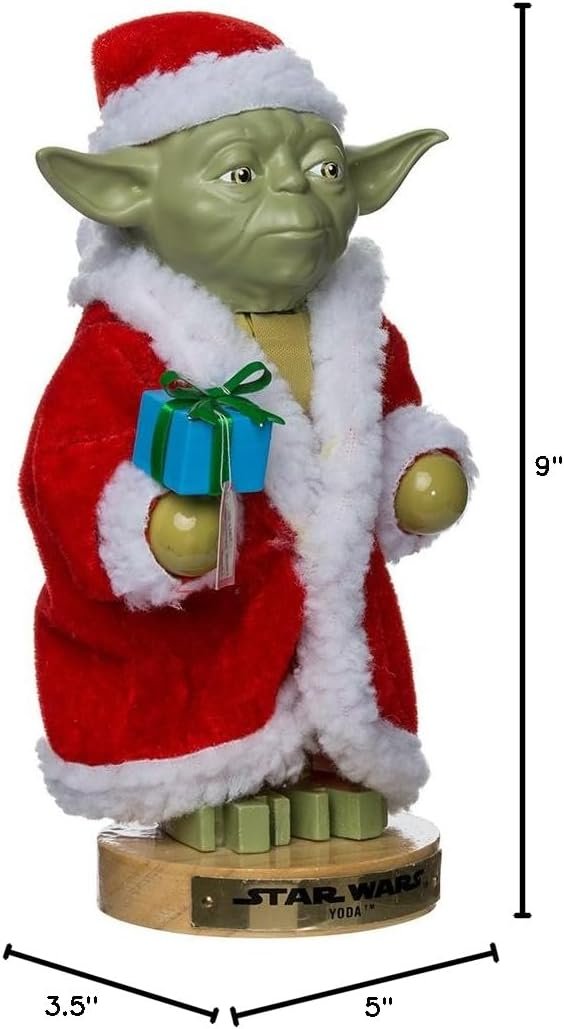 Kurt Adler Yoda in Santa Robe Nutcracker, 9-Inch, Red-Green - Image 8