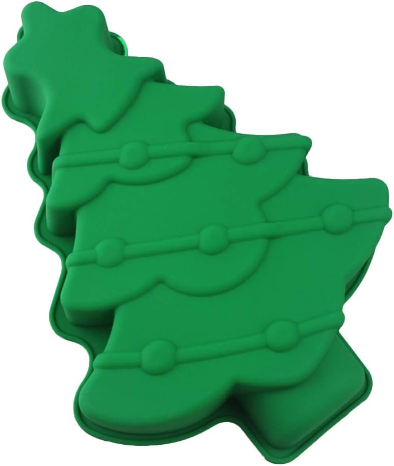 Amosfun Cookie Cake Christmas Tree Cake Pan Christmas Silicone Baking Mold DIY Candy Molds Xmas Holiday Baking Supplies Chocolate Candy Molds - Image 5