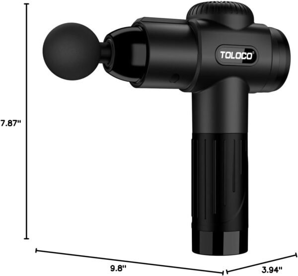 TOLOCO Massage Gun, Deep Tissue Back Massage for Athletes for Pain Relief, Percussion Massager with 10 Massages Heads & Silent Brushless Motor, Black - Image 11