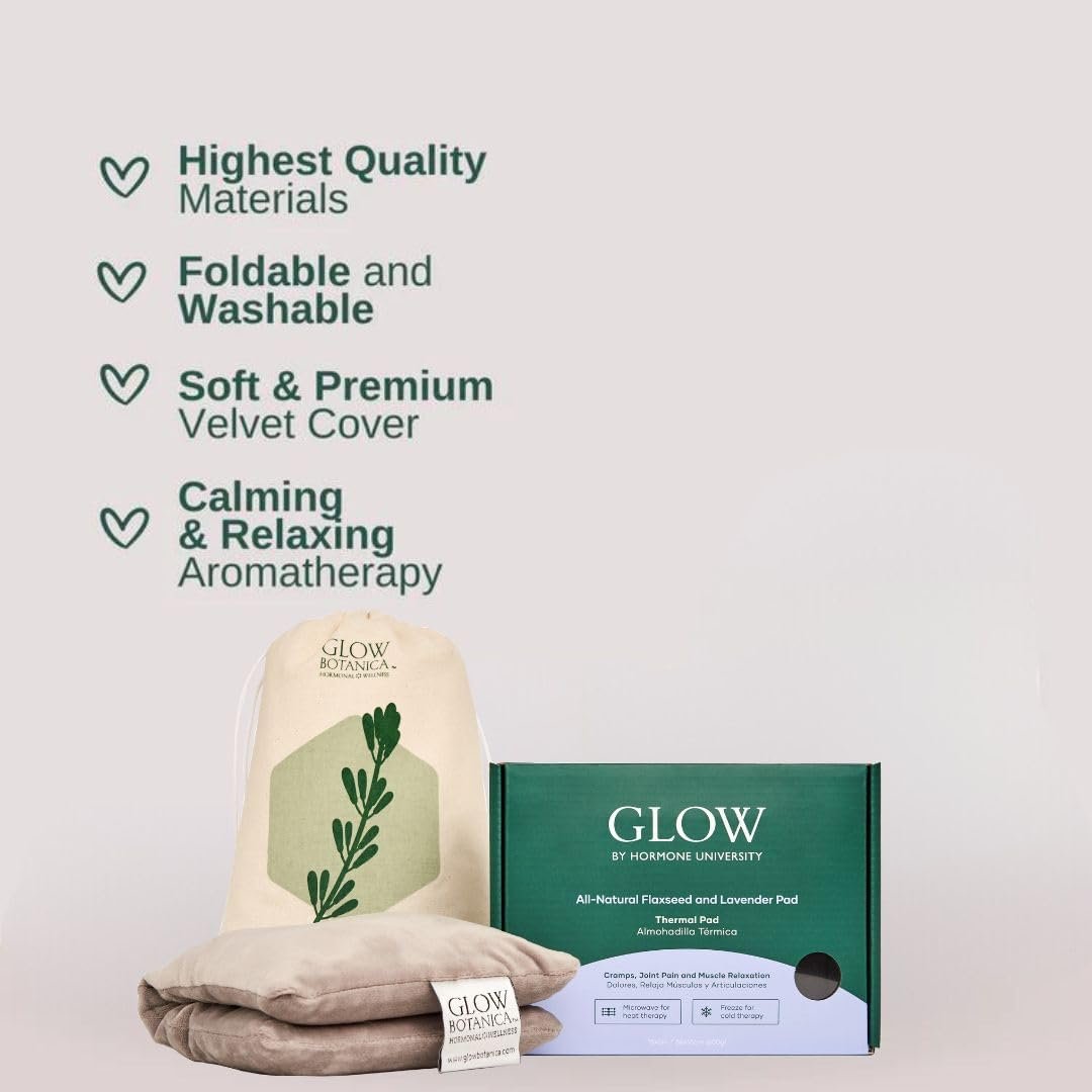 Glow Heating Pad with Flaxseed & Lavender for Hot & Cold Therapy, Microwavable Heat Pad for Back, Neck, Shoulder, Knee, Leg & Menstrual Cramp Relief, Washable & Reusable, One Size Fits All - Image 6