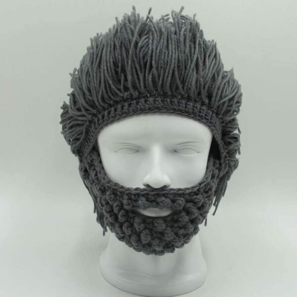 Flyou Wig Beard Hats Handmade Knit Warm Winter Caps Ski Funny Mask Beanie for Men Women - Image 6