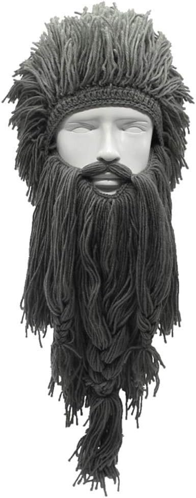 Flyou Wig Beard Hats Handmade Knit Warm Winter Caps Ski Funny Mask Beanie for Men Women - Image 6