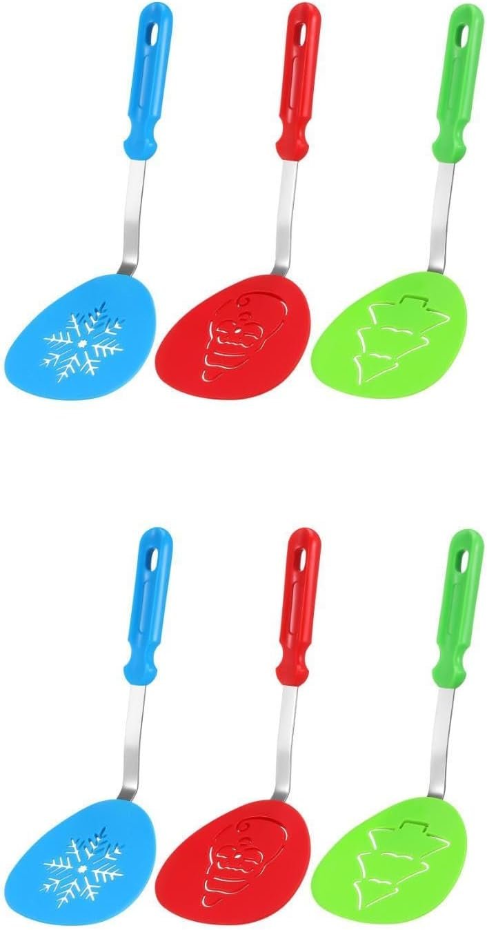 Yardwe 6PCS Christmas Spatula Turner Set Holiday Cookie Spatulas Silicone Cooking Utensils Kitchen Tools Christmas Kitchen Decoration - Image 10