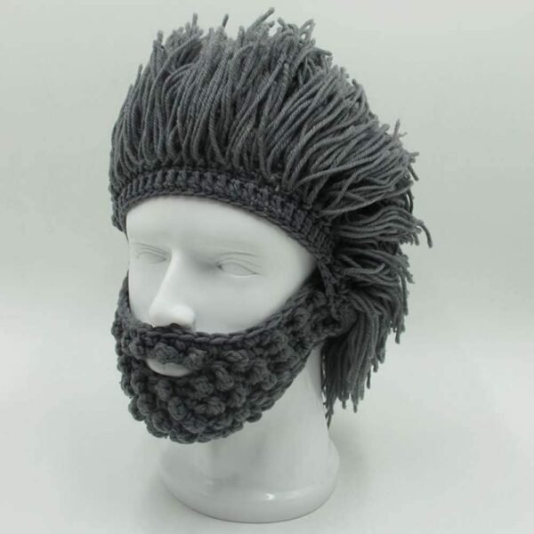 Flyou Wig Beard Hats Handmade Knit Warm Winter Caps Ski Funny Mask Beanie for Men Women - Image 5