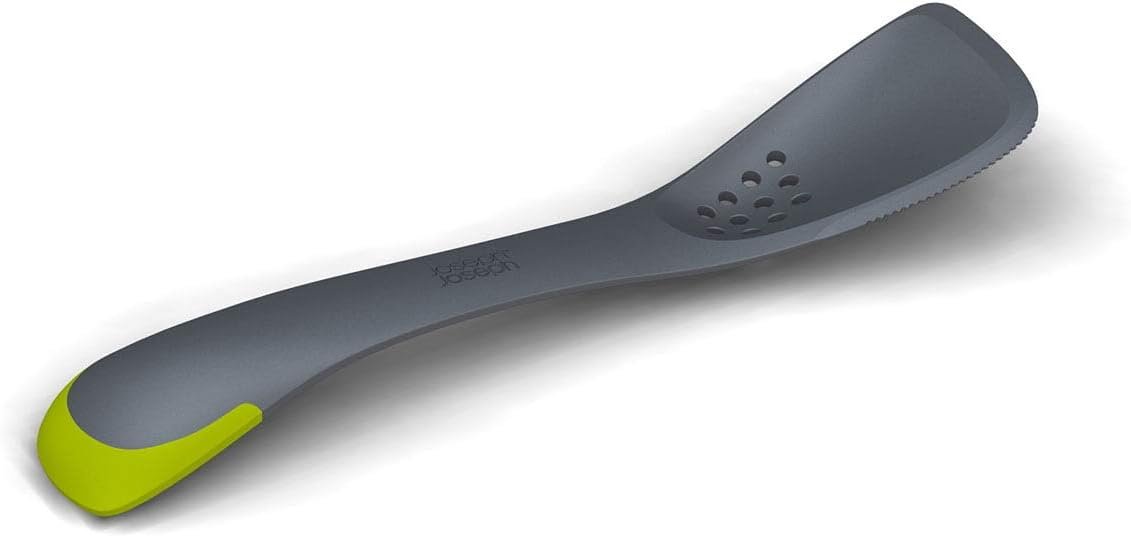 Joseph Joseph - Uni-tool 5-in-1 Silicone Kitchen Utensil, Slotted Spoon, Turner, Cutting Tool, Solid Spoon and Spatula in one- Grey, 12 long - Image 2