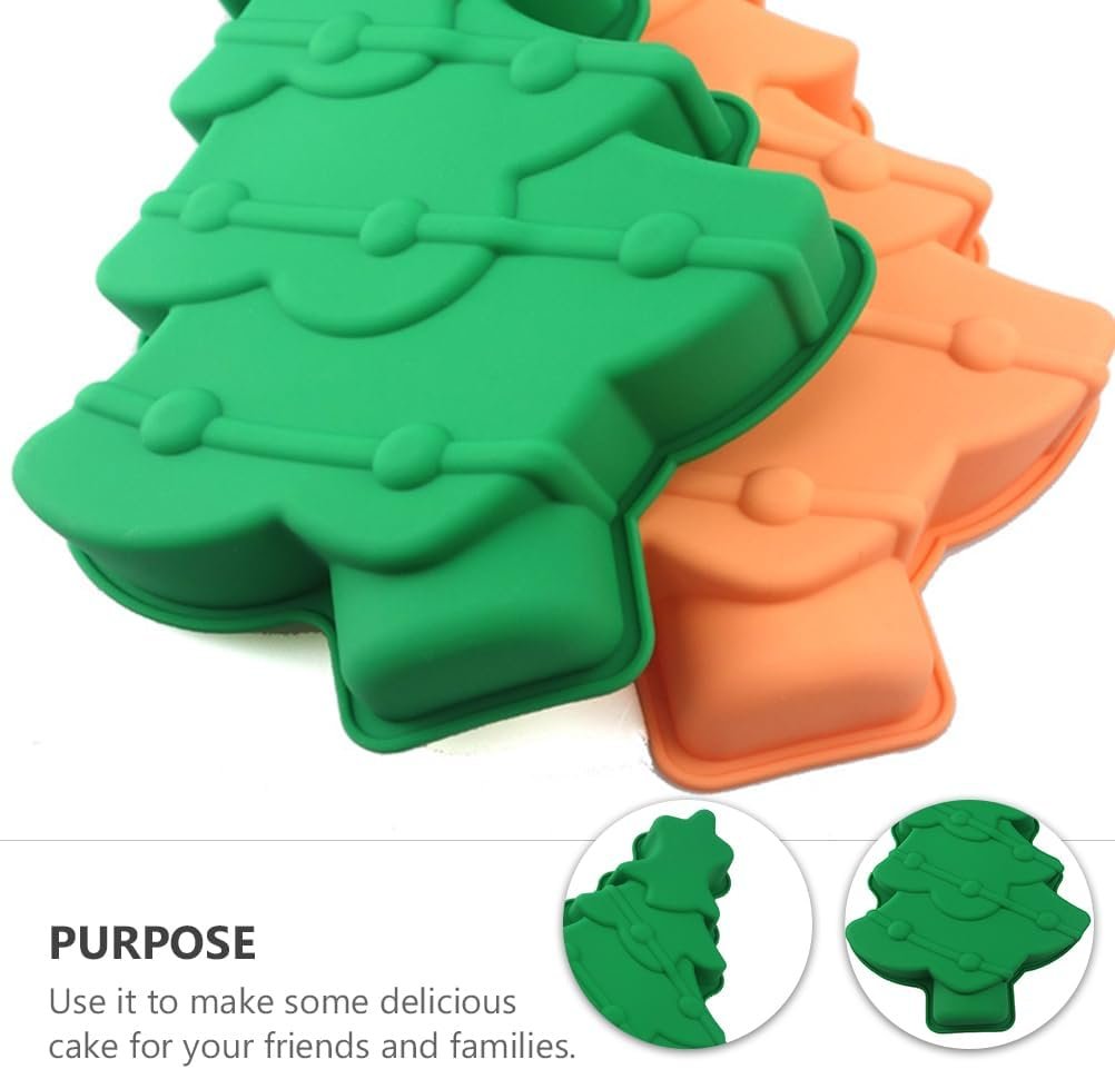 Amosfun Cookie Cake Christmas Tree Cake Pan Christmas Silicone Baking Mold DIY Candy Molds Xmas Holiday Baking Supplies Chocolate Candy Molds - Image 7