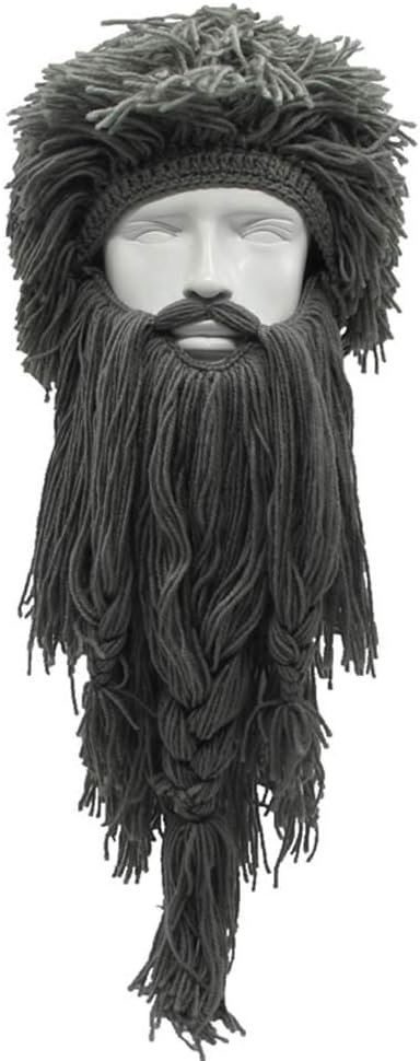 Flyou Wig Beard Hats Handmade Knit Warm Winter Caps Ski Funny Mask Beanie for Men Women - Image 4