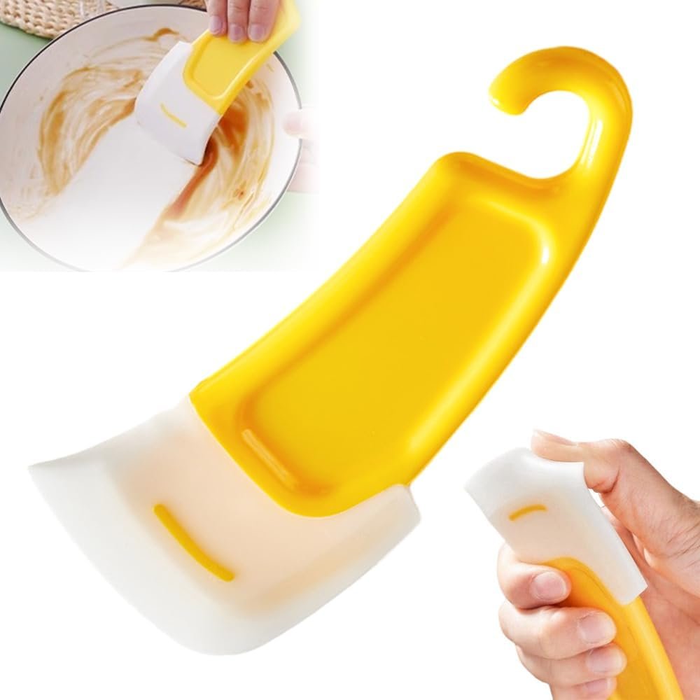 Kitchen Food Grade Silicone Spatula, 2024 New Multifunctional Scraper Spoon, Food Grade Silicone Scraper Set, Scratch Resistant Heat Resistant Rubber Scraper, Kitchen Cleaning Scraper Tool (Yellow) - Image 2