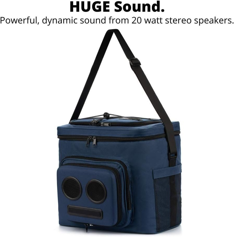 The #1 Cooler with Speakers on Amazon. 20-Watt Bluetooth Speakers for Parties/Festivals/Boat/Beach. Rechargeable, Works with iPhone & Android (Blue) - Image 4