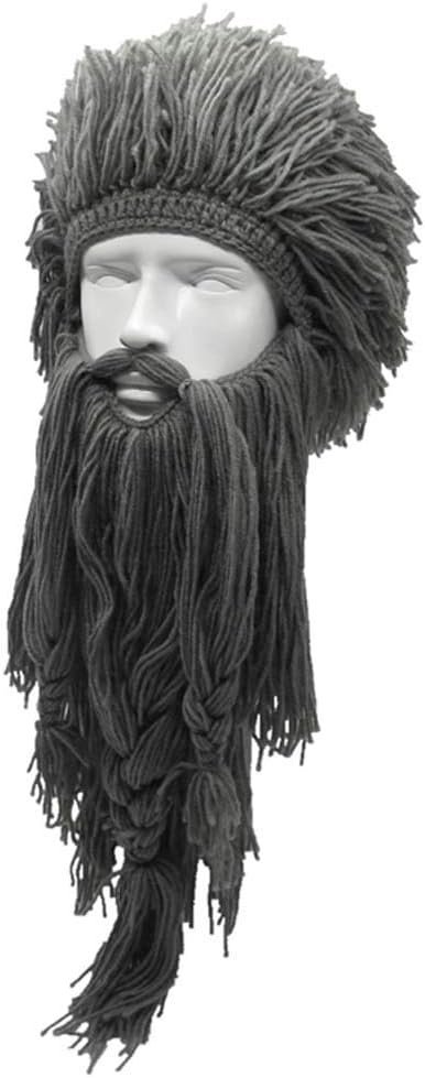 Flyou Wig Beard Hats Handmade Knit Warm Winter Caps Ski Funny Mask Beanie for Men Women - Image 5