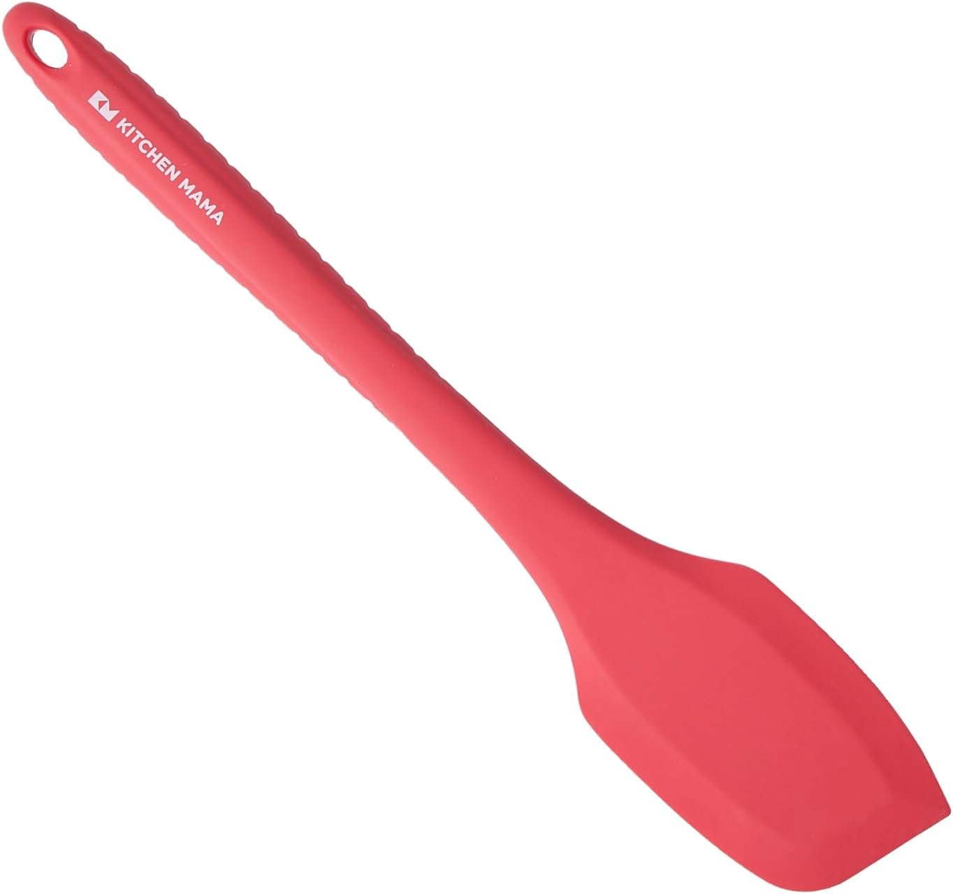 Kitchen Mama Silicone Spatula: Platinum Heat-Resistant Silicone For Cooking & Flipping, Flexible & Beveled Edge, One Piece Spatula For Scraping & Mixing, Dishwasher-Safe Baking Spatula (Red) - Image 2