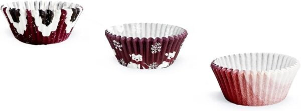 qiqee Christmas 300-Count Cupcake Liners Standard Cupcake Cups 6 Design Cupcake Papers Baking Cups Cupcake Wrappers (Standard Size) - Image 7