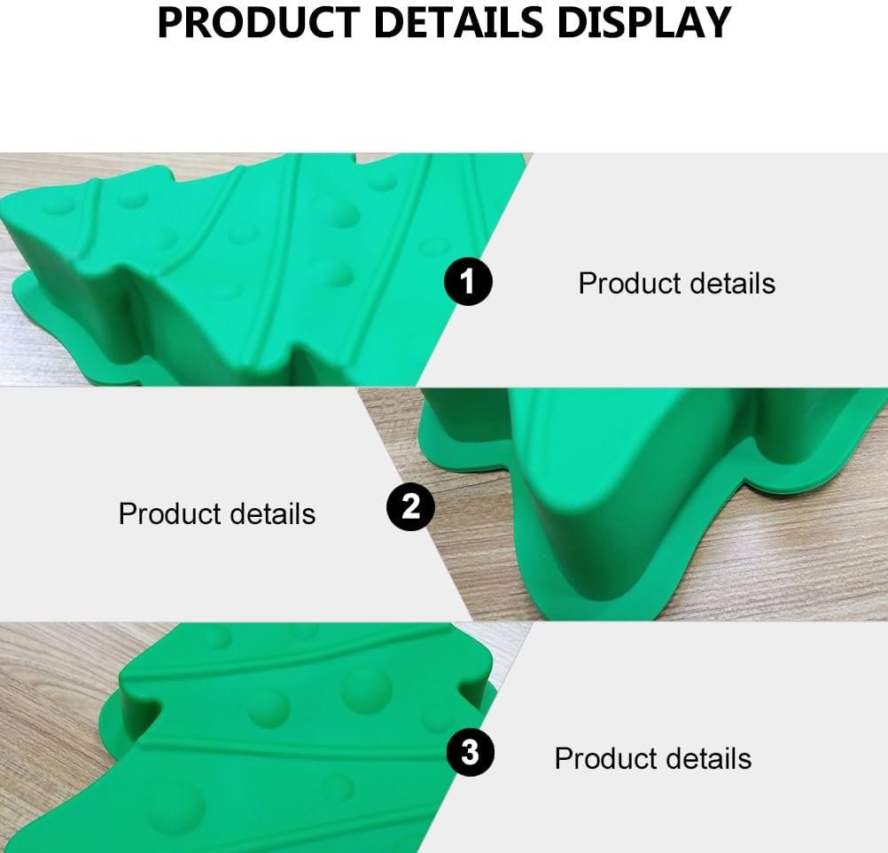 Amosfun Cookie Cake Christmas Tree Cake Pan Christmas Silicone Baking Mold DIY Candy Molds Xmas Holiday Baking Supplies Chocolate Candy Molds - Image 6