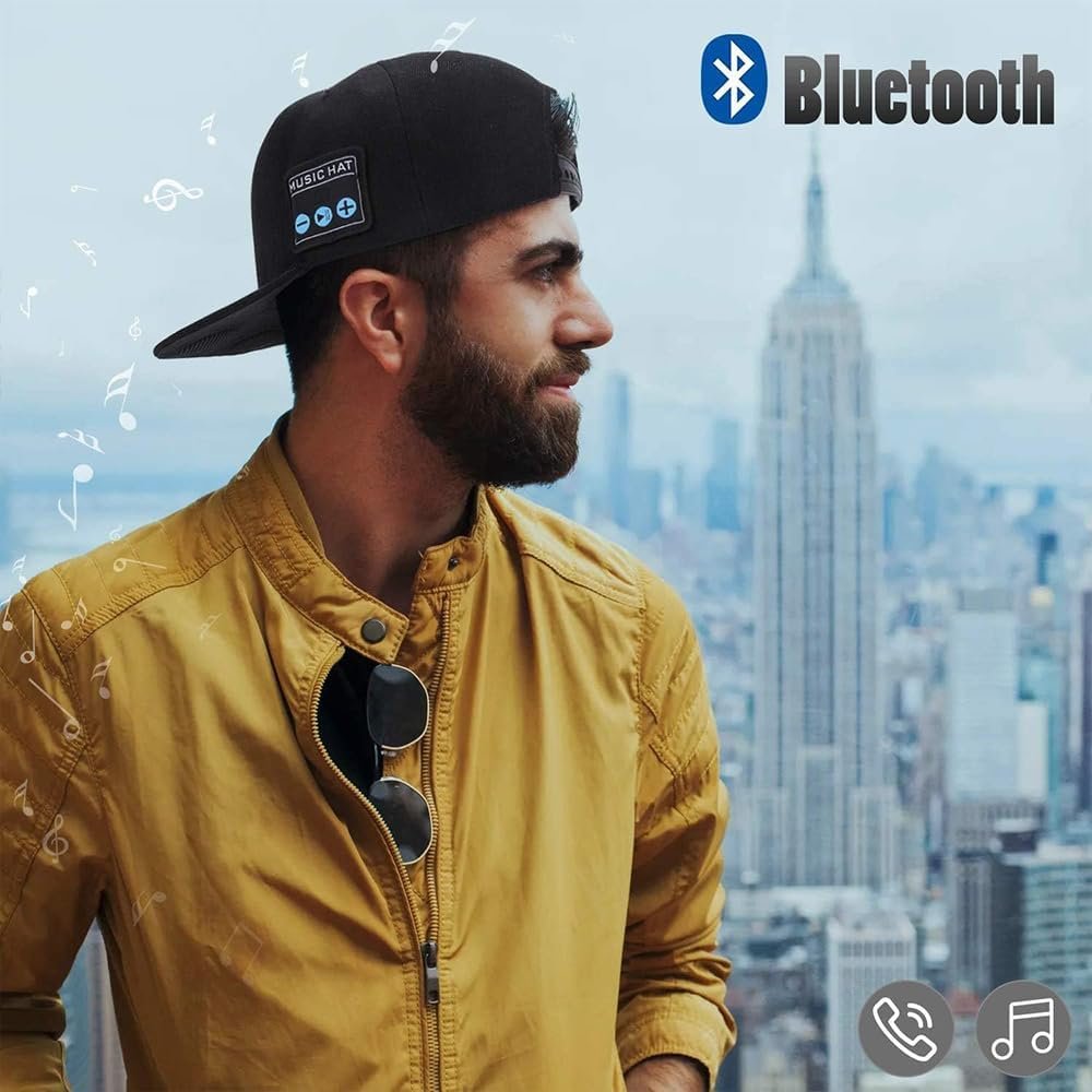 EDYELL 2 Pack Bluetooth Speaker Hats Adjustable Music Hats Bluetooth Cap for Outdoor Sports Baseball Cap for Men Women Gifts - Image 5