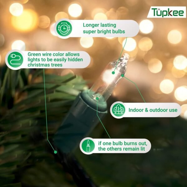 Christmas Random Shimmering Twinkle Lights - 24 of 100 Lights Twinkle – Indoor Outdoor - 20.5 Feet Light String, 100 Clear Bulbs - Christmas Tree Holiday Decor Sparkling Twinkling Christmas Lights - Image 5