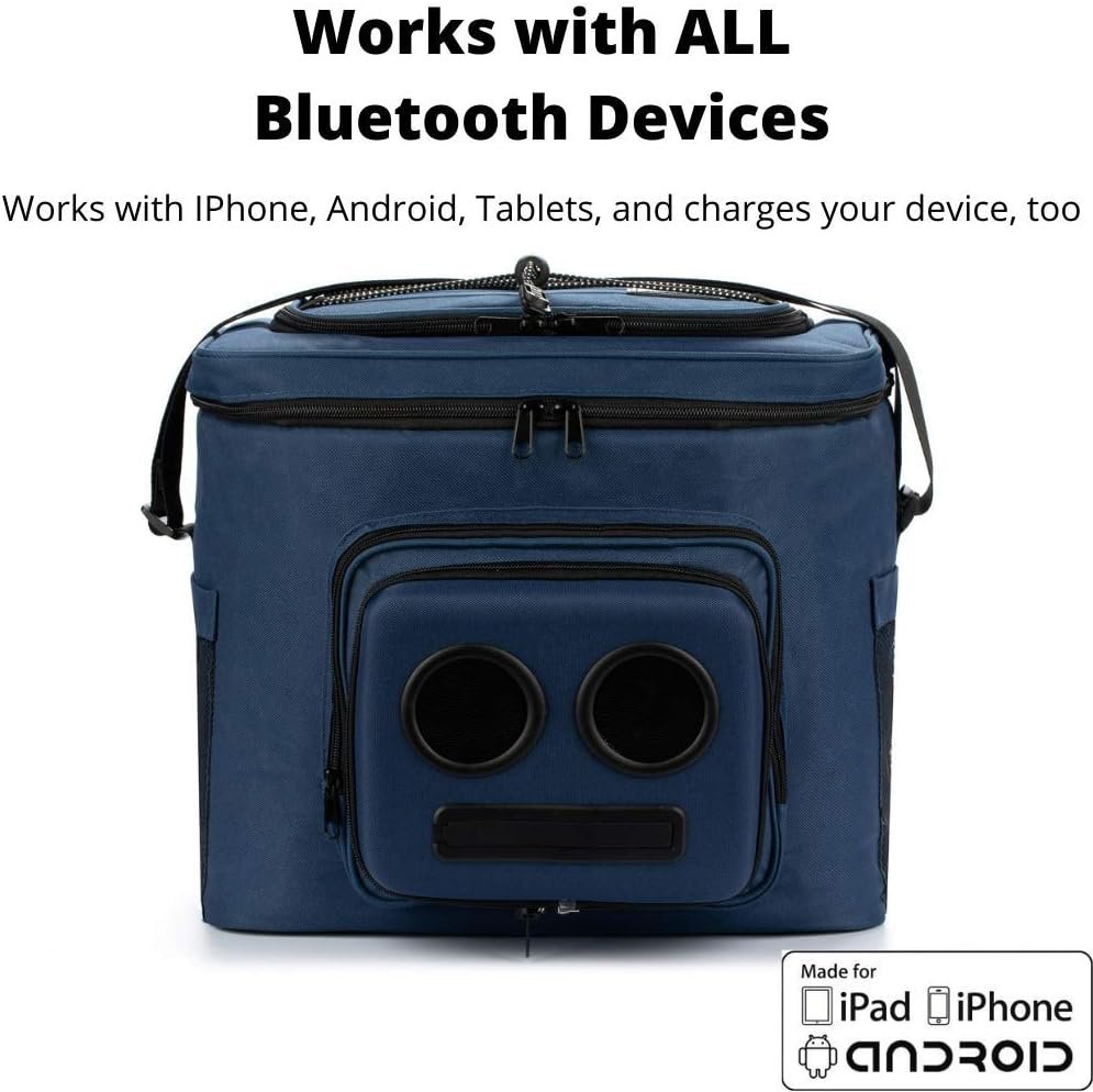 The #1 Cooler with Speakers on Amazon. 20-Watt Bluetooth Speakers for Parties/Festivals/Boat/Beach. Rechargeable, Works with iPhone & Android (Blue) - Image 7