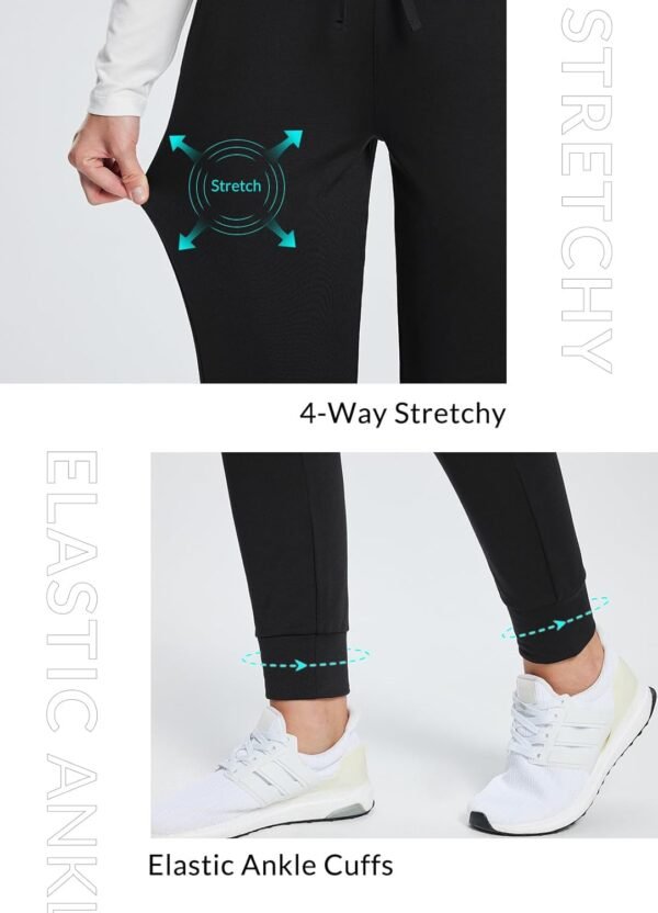 BALEAF Women's Fleece Lined Pants Water-Resistant Sweatpants Winter Thermal Ski Hiking Running Joggers - Image 6