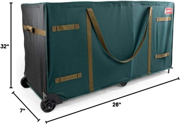[Giant Rolling Tree Storage] - 15 Foot Christmas Tree Storage Bag | Heavy Duty Frame with Wheels to Fit Artificial Trees up to 15 Feet Tall | Separated Net Storage Area | GreensKeeper by Tree Keeper - Image 11