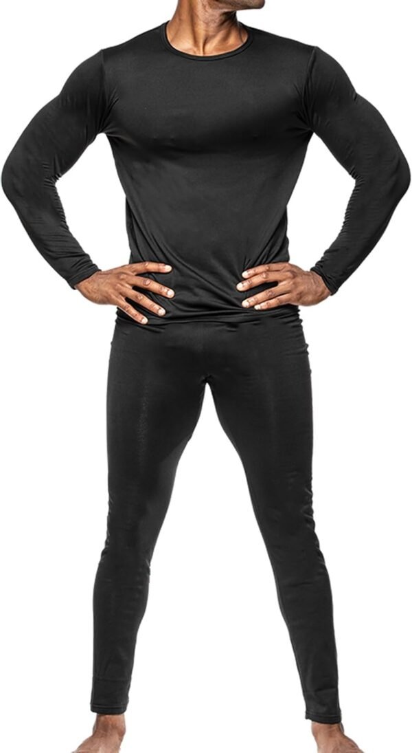 Body Glove 2 Piece Mens Fleece Lined Base layer Underwear Set, Warm Insulated Top & Bottom - Long Johns for Winter Baselayer - Image 2