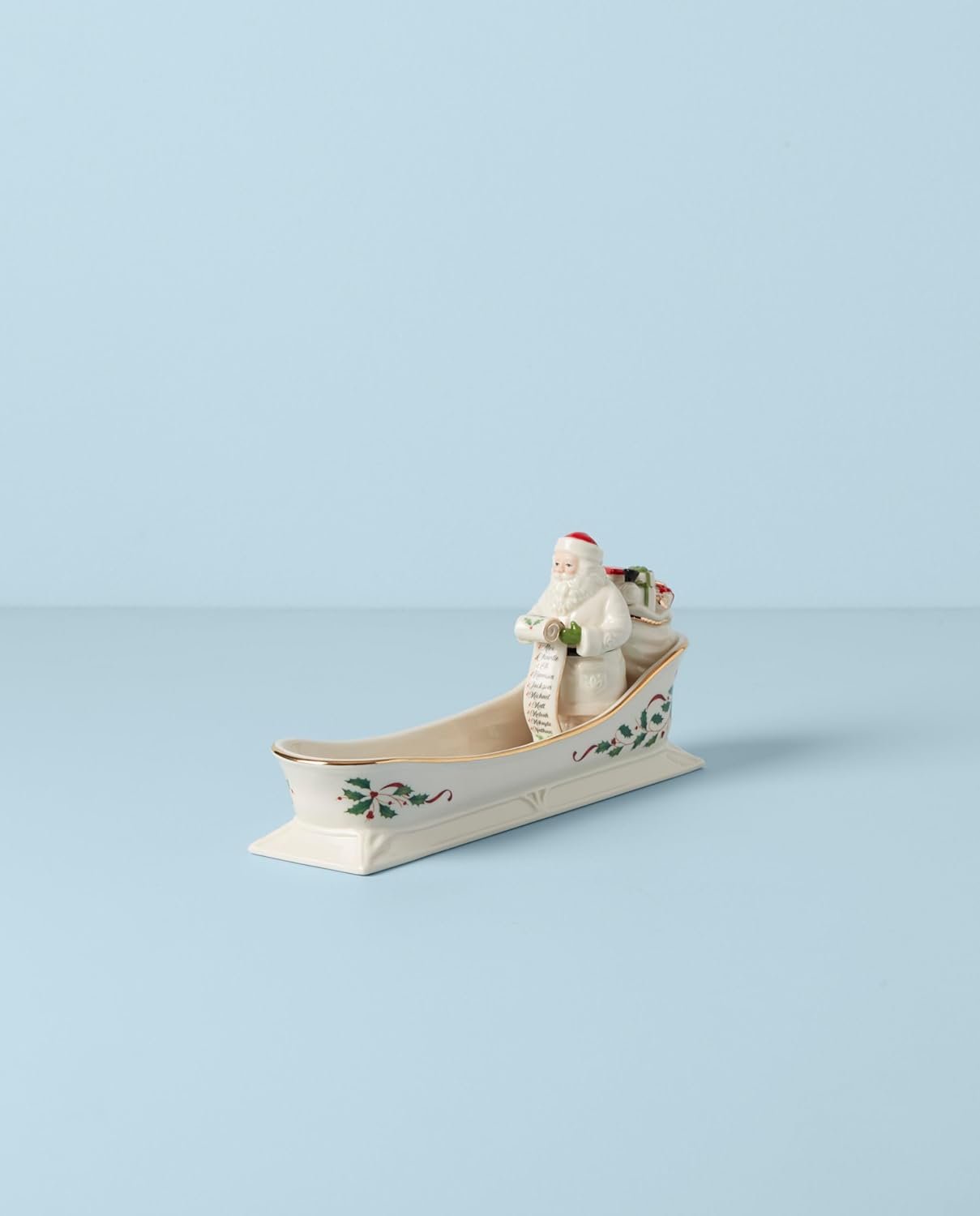 Lenox 894187 Holiday Santa's Sleigh Cracker Tray, 1-Piece, Ivory, Red & Green, 10" x 2.75", Christmas Hosting - Image 4