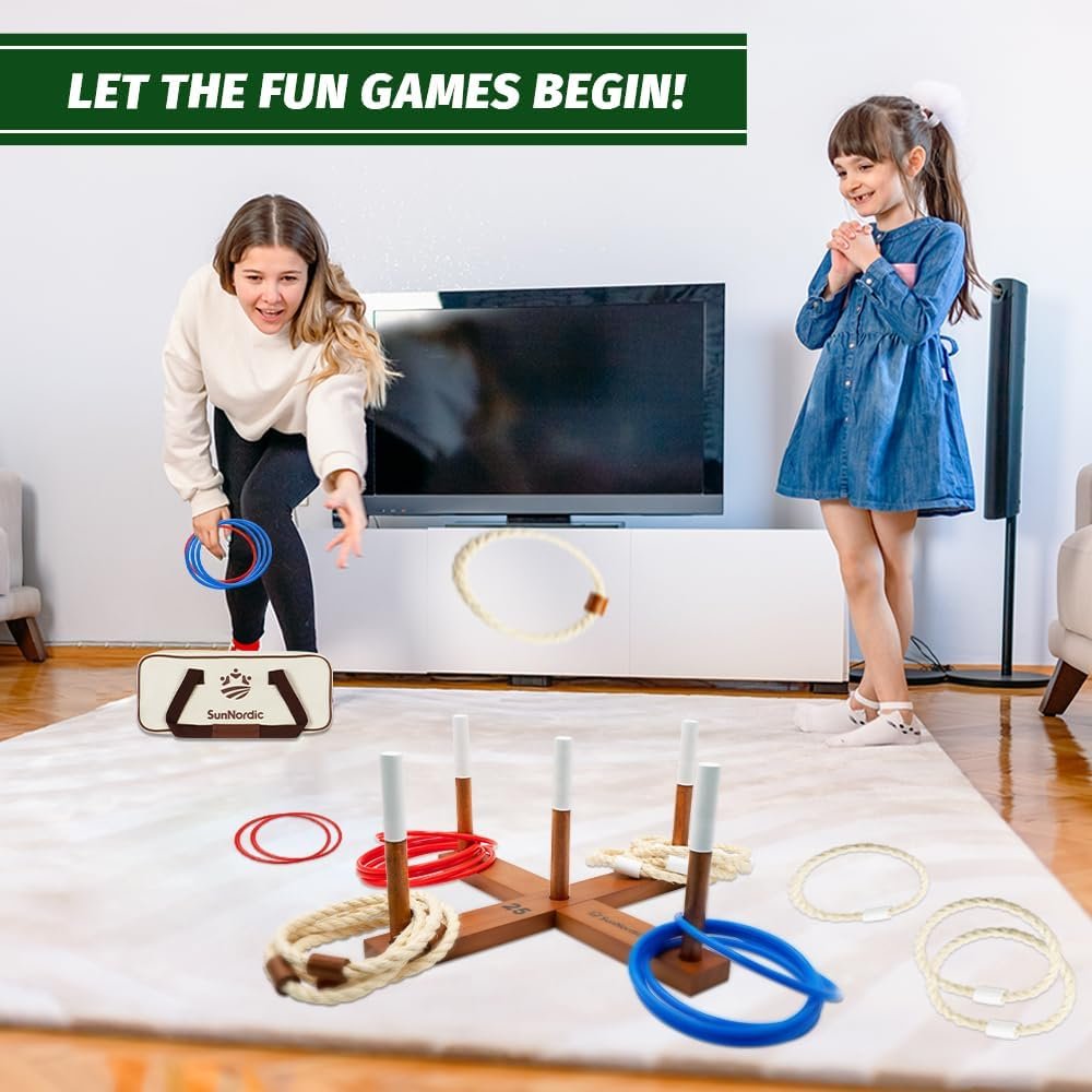 Ring Toss Outdoor Game Set, Fun Outdoor Yard Game with Toss Rings & Carrying Bag for All Weather, Ring Toss Yard Game for Kids, Adults & Family - Image 8