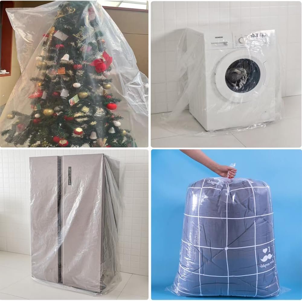 TopSoon Christmas Tree Removal Bag 9-Feet Tall by 6-Feet Wide Christmas Tree Disposal Bag Plastic Patio Furniture Cover Large Clear Storage Bag - Image 8